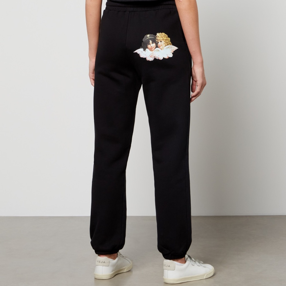 Fiorucci Black Sweatpants with Angel Print